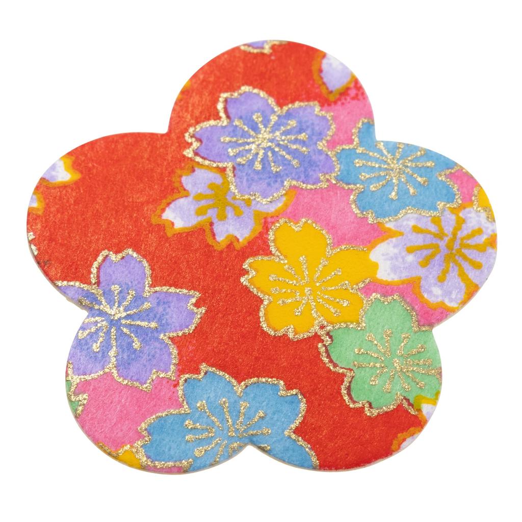 Washi Kawasumi Special Selection Chiyogami Stickers Plum 60 Hand-Dyed Kyo-Yuzen (Cherry Blossom, Blossom, Butterfly, sheets)