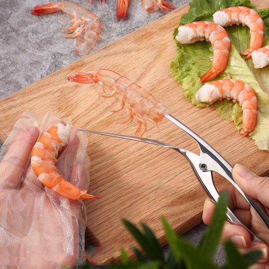 Loupák na krevety Nerezový kuchyňský spotřebič pro rychlé loupání krevet Nůž na vlasec Rybaření Humr Mořské plody Nástroj pro domov Restauraci