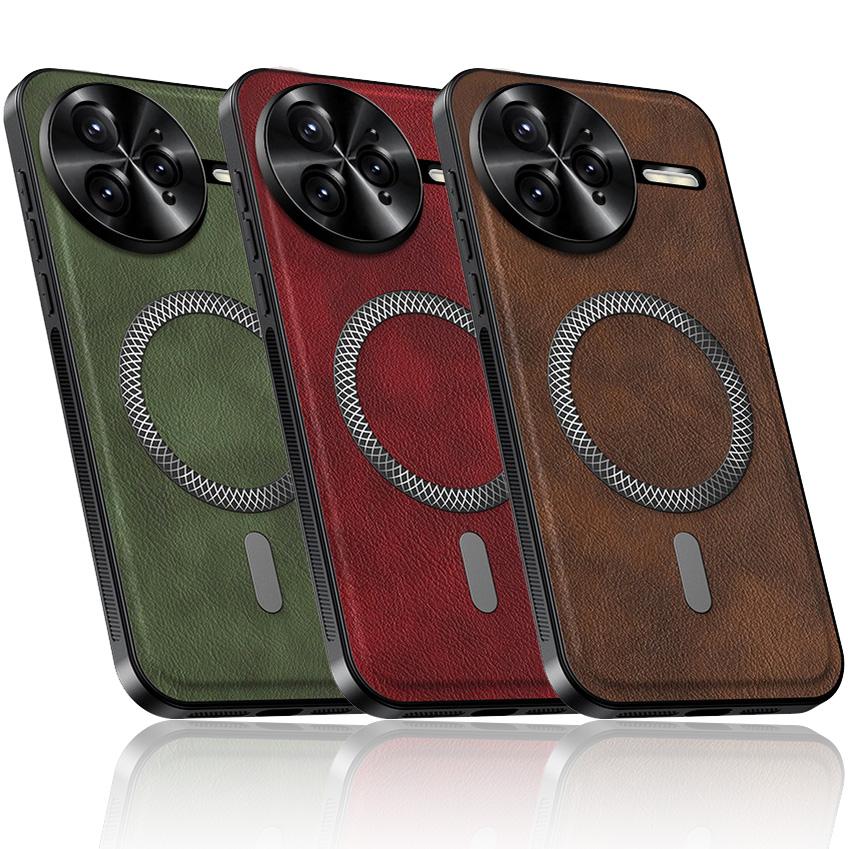 Retro Leather Wireless Charging Magnetic Ring Case For Poco F7 Ultra F7 Pro M7 Pro X7 Pro F6 F5 Pro X5 F4 F3 Lens Protect Cover