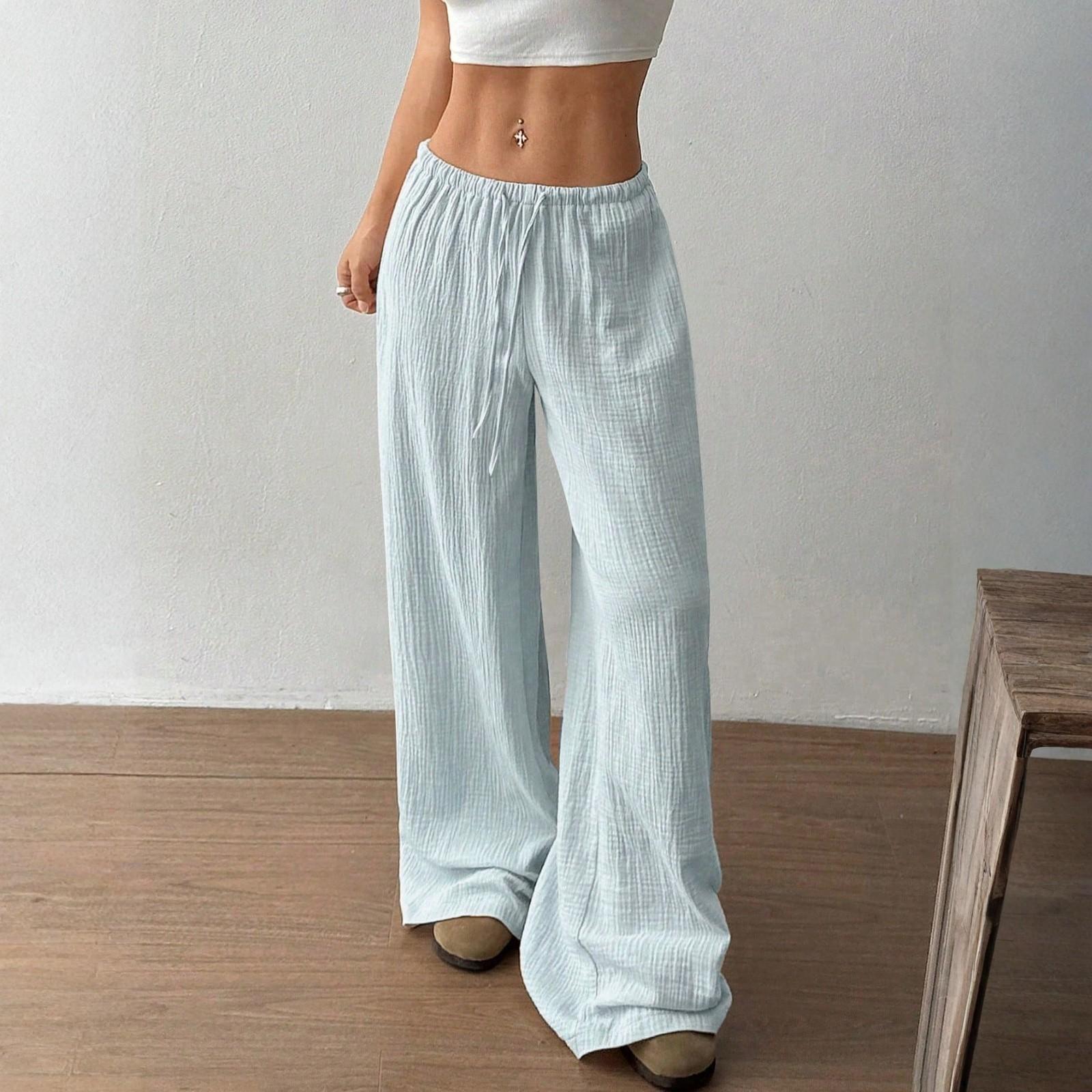 Women s Pants Fashion Casual Pants Color Drawstring Pants M