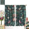 Farmhouse Rustic William Morris Curtains Botanical Floral Bird Retro Pattern Window Treatments Living Room Bedroo Curtain Blackout Polyester Ideal For