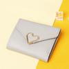 2025 Women's Tri-Fold Heart Coin Purse & Card Holder - Fashionable Mini Wallet for Students