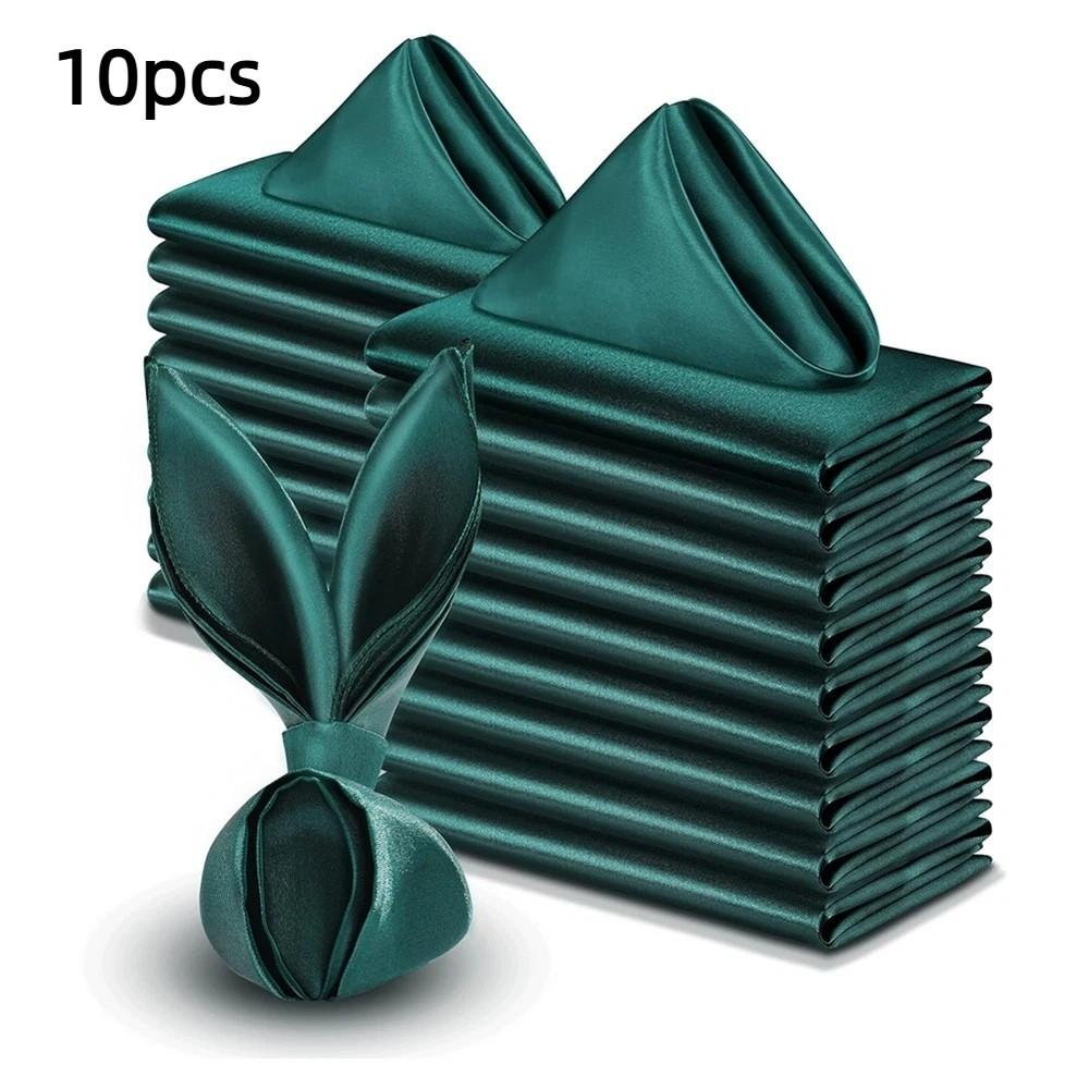 10pcs Square Silky Satin Napkin Smooth Table Napkins Dinner Napkins  For Wedding Banquet Restaurant