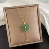 Green Zircon Butterfly Necklace Female Trend Design Natural Wind