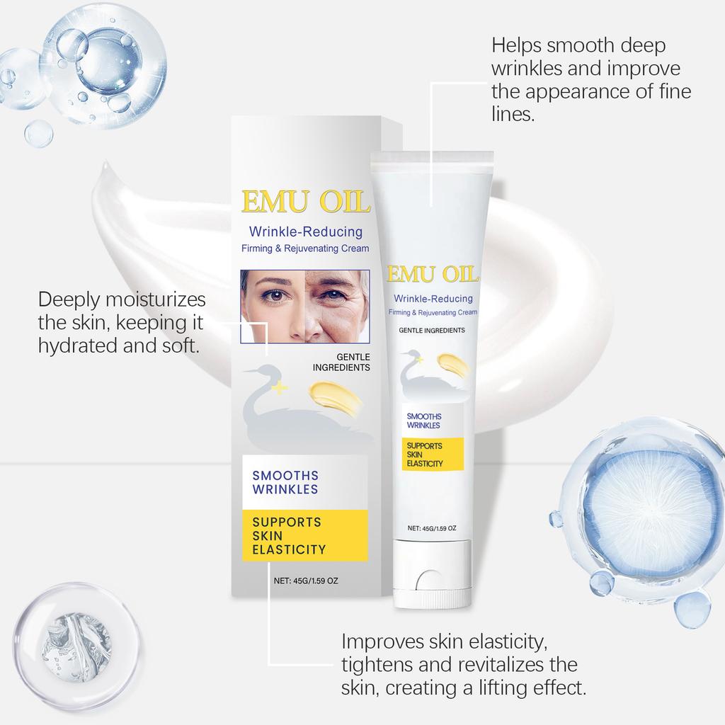 2pc Emu Oil Anti Wrinkle Firming Facial Cream 45g Skin Moisturizing Rejuvenating Face Cream