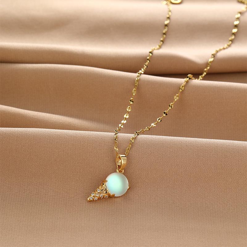 

Дизайн Нефритовое Ожерелье Женский Стиль Премиум Универсальный Тренд Кулон Мороженое Изысканная Ключичная Цепочка