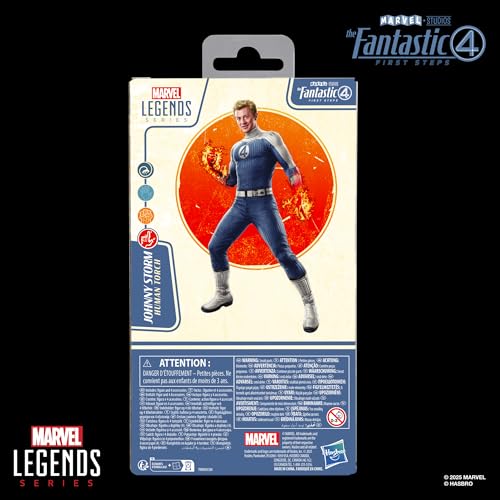 Marvel Legends Series Johnny Storm Fantastic Four: The First Steps Movie Collectible 6-Inch Action Figure Toy