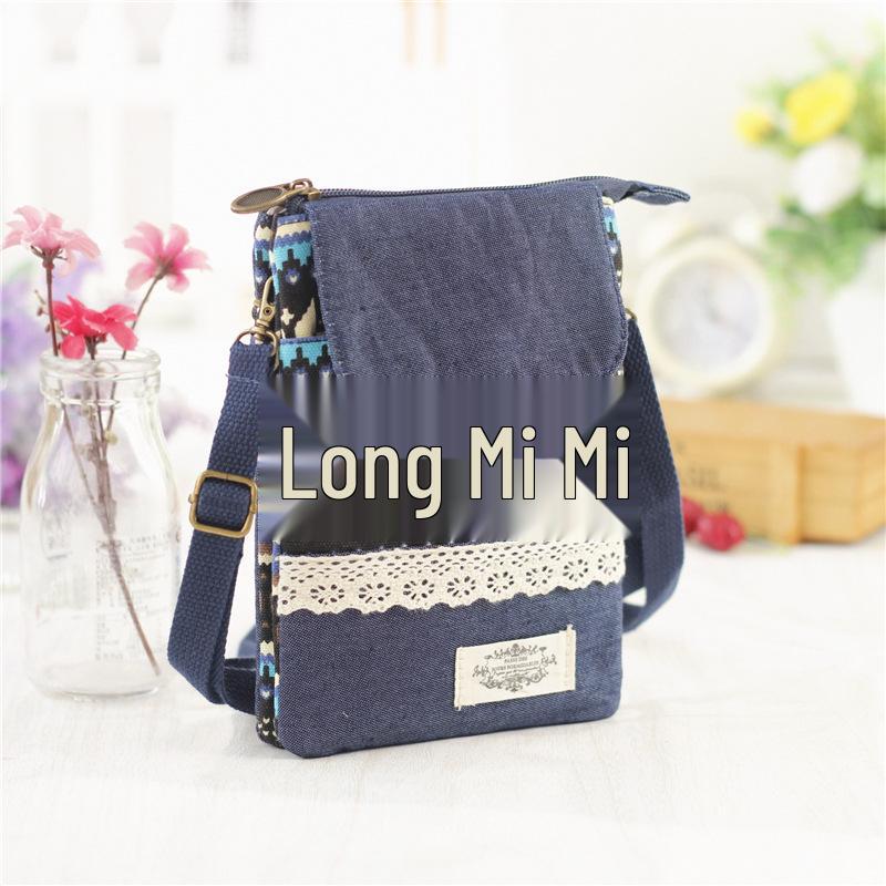 Sac bandoulière à 5 couches à grand écran avec motif de feuilles pastorales pour femmes