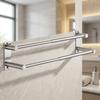 Brushed Nickel Stainless Steel Double Towel Bar Built for Durability and Functional Design In Compact Bathrooms and Small Spaces