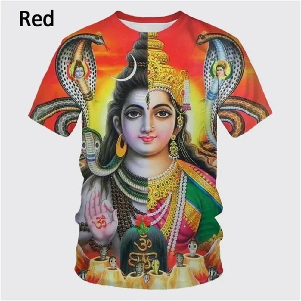 The Latest Fashion Hindu God Lord Shiva 3D Printied Men Women T Shirt Summer Cool Personality Casual O-Neck Short Sleeves Tops