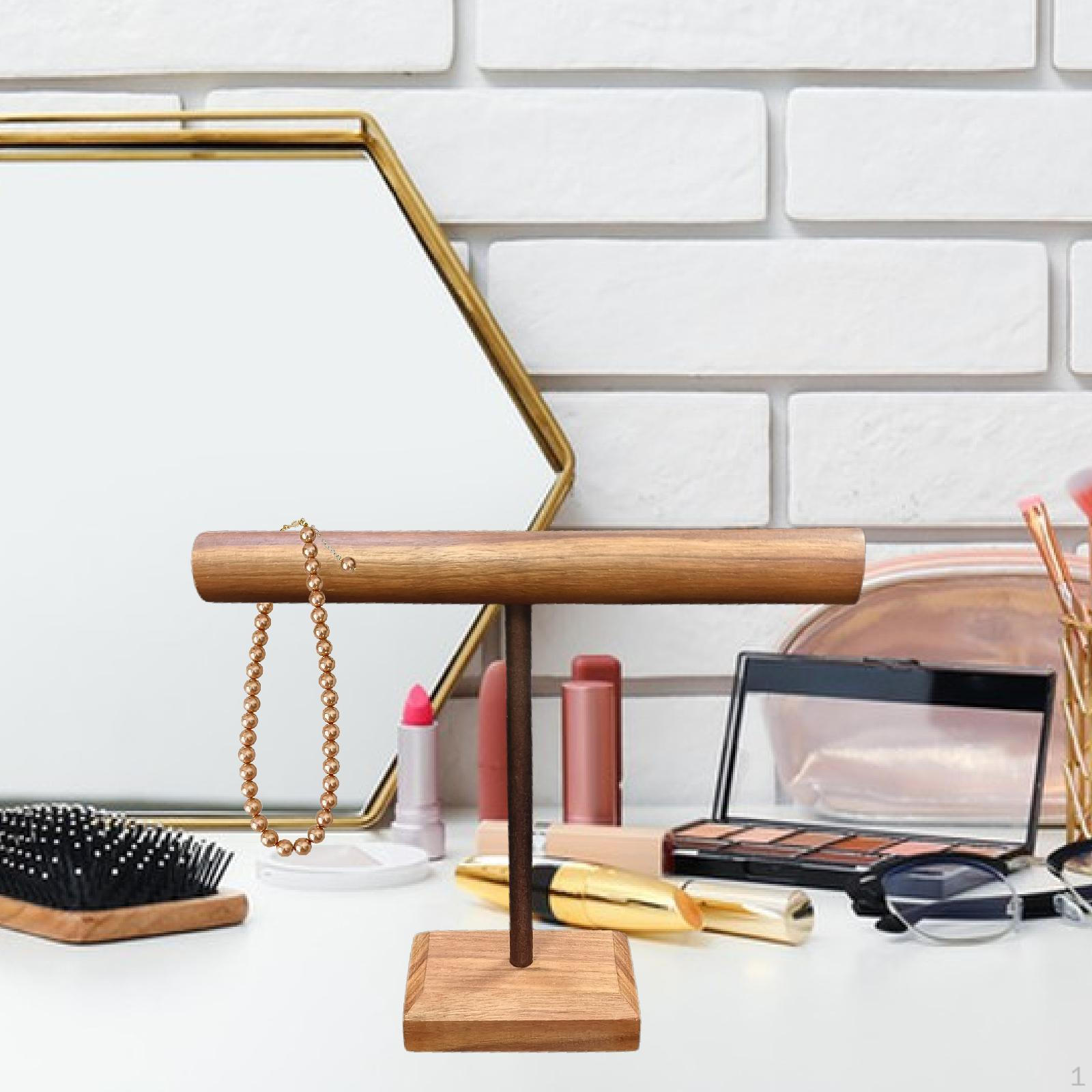 

Деревянная подставка для ювелирных изделий, стеллаж для браслетов, настольный простой органайзер с Т-образной планкой для 18cmx8cmx13cm