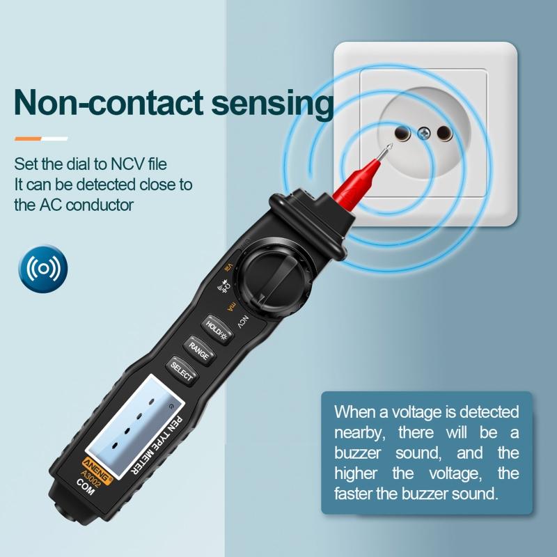 Digital Pen Type Multimeter Handheld Voltmeter Ammeter Ohmmeter for AC/for DC Voltage Current Diode Continuity Meter Tes