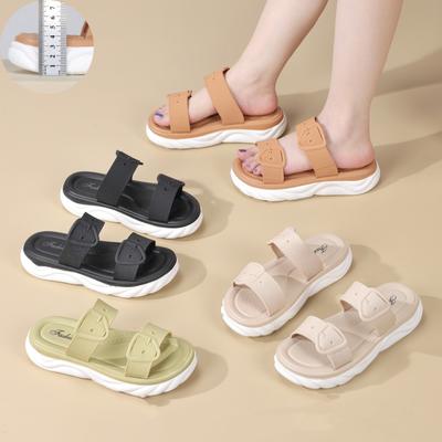 Women' Thick Sole Non-Slip Beach Slippers One-Strap Sandals Fashion Platform Slides for Couples
