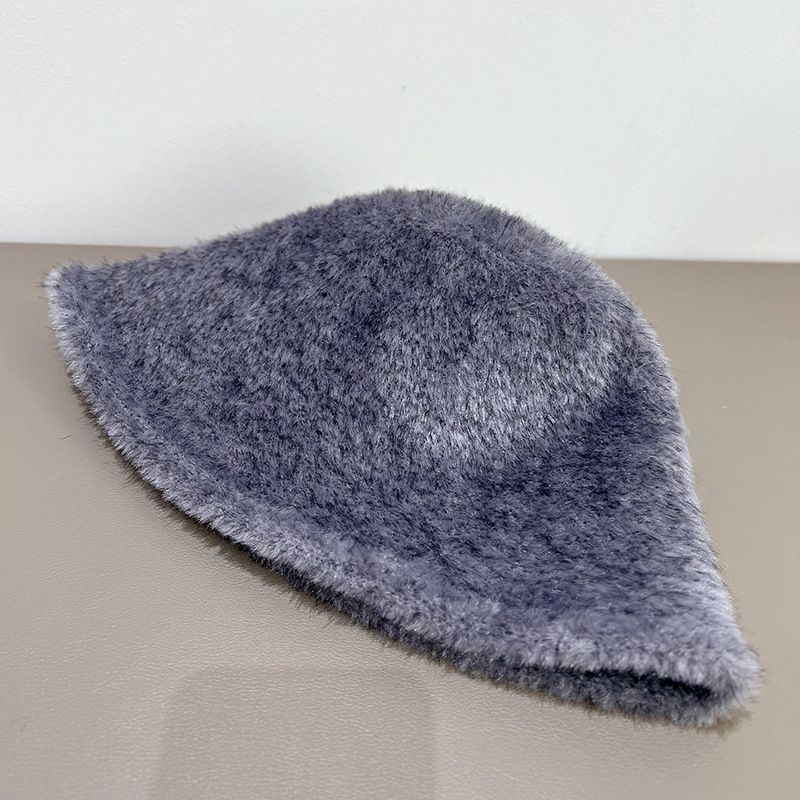 Plush Fisherman's Hat Children Autumn and Winter Warm Knitted Bucket Hat Fashion Windproof Basin Hat
