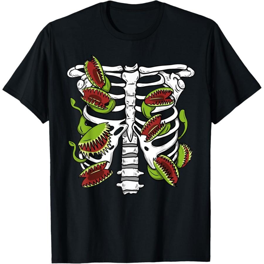 Venus Flytrap Carnivorous Plant Skeleton Ribs T-Shirt S