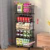 Estantería Giratoria de Pie para Cocina y Dormitorio para Frutas, Verduras y Snacks