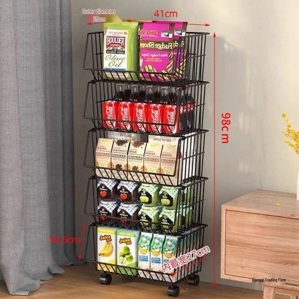 Estantería Giratoria de Pie para Cocina y Dormitorio para Frutas, Verduras y Snacks