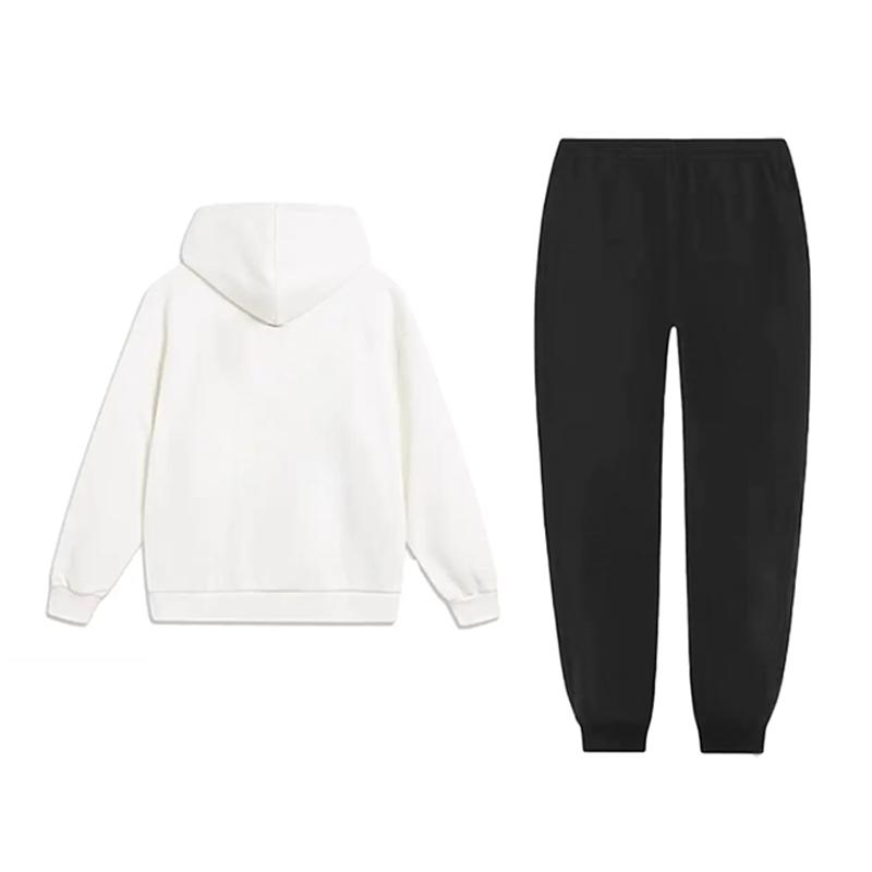 Li-Ning Color Logo Letter Print Fashion Comfortable Cotton Fleece Warm Versatile Hoodie Sweatshirt Casual Sports Suit YWDV375-1+YKLVV07-1