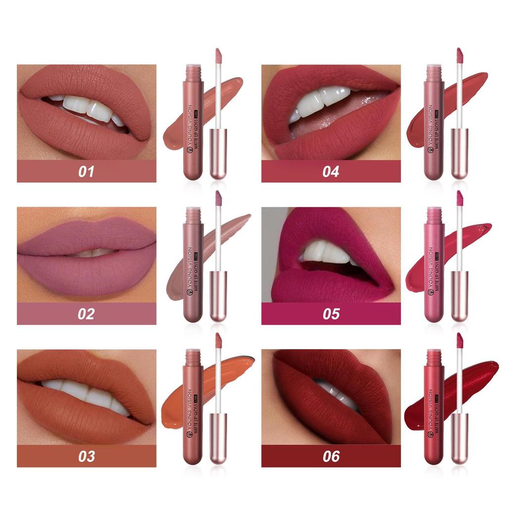 6-color Matte Matte Lip Gloss Set Lip Glaze Set Velvet Lipstick Long-lasting Waterproof Non-smudged and Not Easy To Fade Makeup Lipstick Set