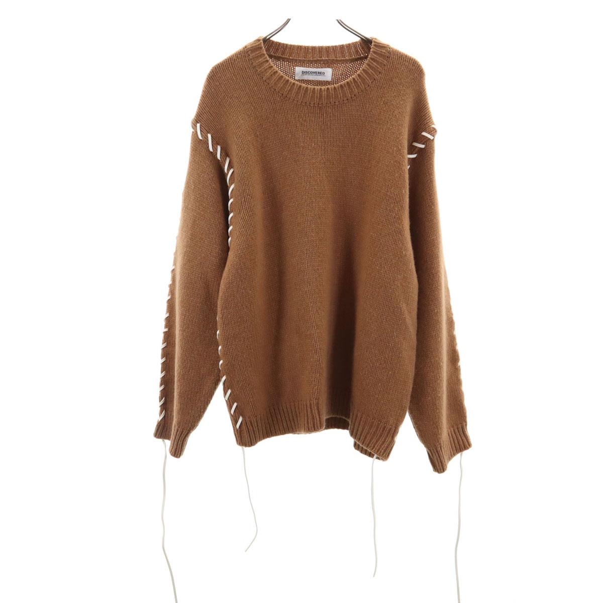 

DISCOVERED 23AW сделано в Японии Свитер с кожаными петлями с длинным рукавом 3 вязаный Мужской Б/У