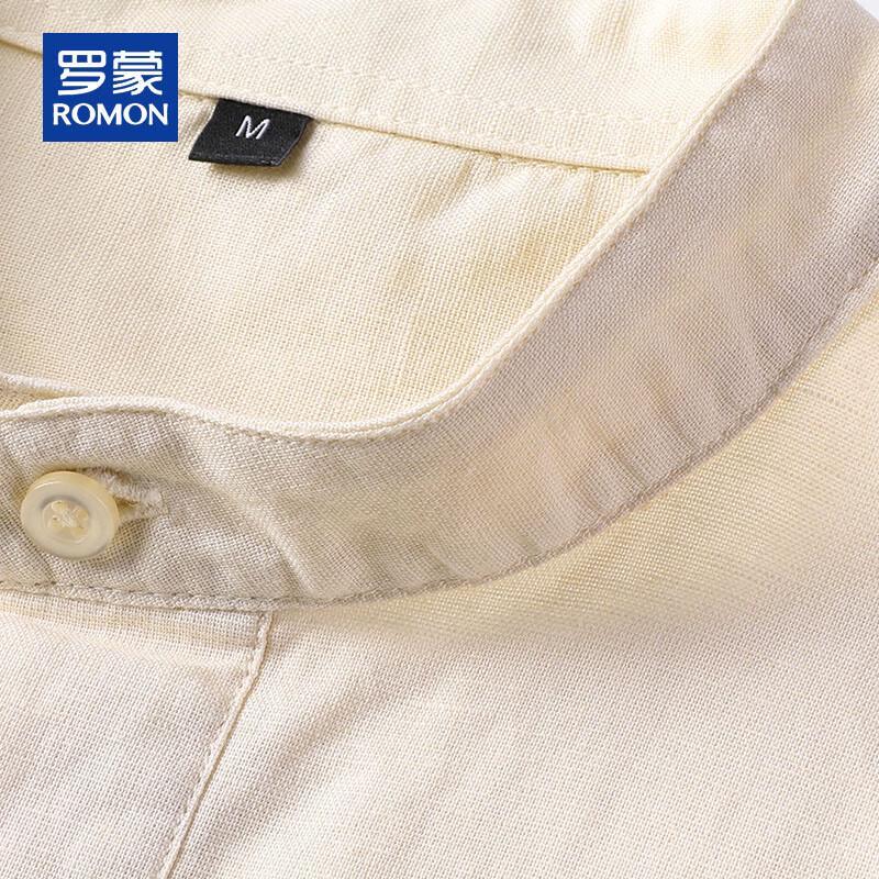Romon Men's Chinese Style Linen Blend T-Shirt