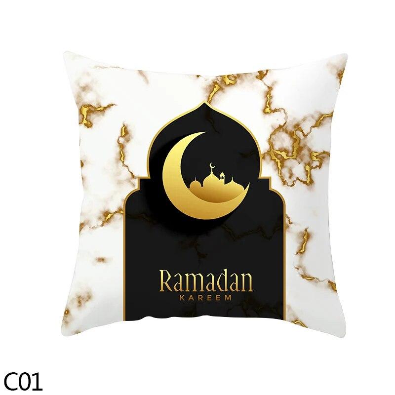 Muslim  Ramadan Eid Mubarak Print Sofa Cushion Cover Pillowcase Home Decor Party Car Bedding