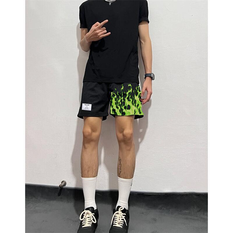 Pánske basketbalové šortky v americkom štýle – Rýchloschnúce, priedušné, voľného strihu nad kolená, na bežné nosenie a šport