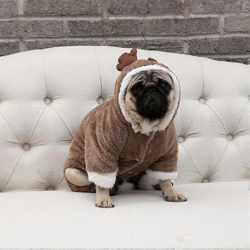 Dog Clothes Winter Sweatshirt Elk Design for Pets 3Pcs Pack