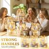 5Pcs Set Reusable Portable Favor Bag PVC Clear Gift Bag Die Cut Handles with Ribbon Flower Bag
