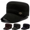 Hat Middle-aged Men's Flat Top Hat Winter Man Thermal Hat Men's Autumn and Winter Thermal Ear Protection Cap