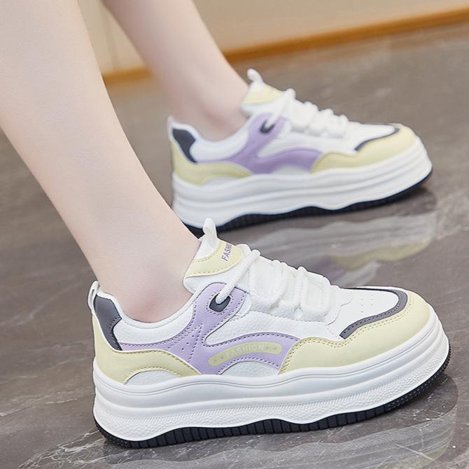 Spring students' thick soled height increasing sports board shoes and casual shoes