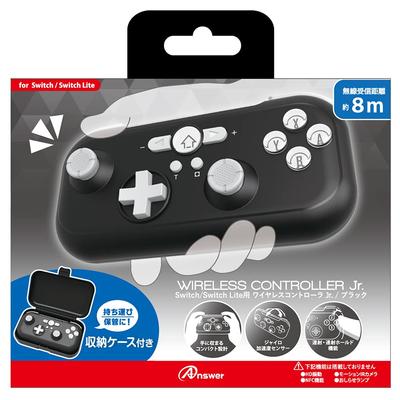 Bezdrátový ovladač Answer pro Lite, černý, kompatibilní s Nintendo, ideální pro lidi s malýma rukama, funkce bezdrátového nepřetržitého podržení TURBO je součástí balení.