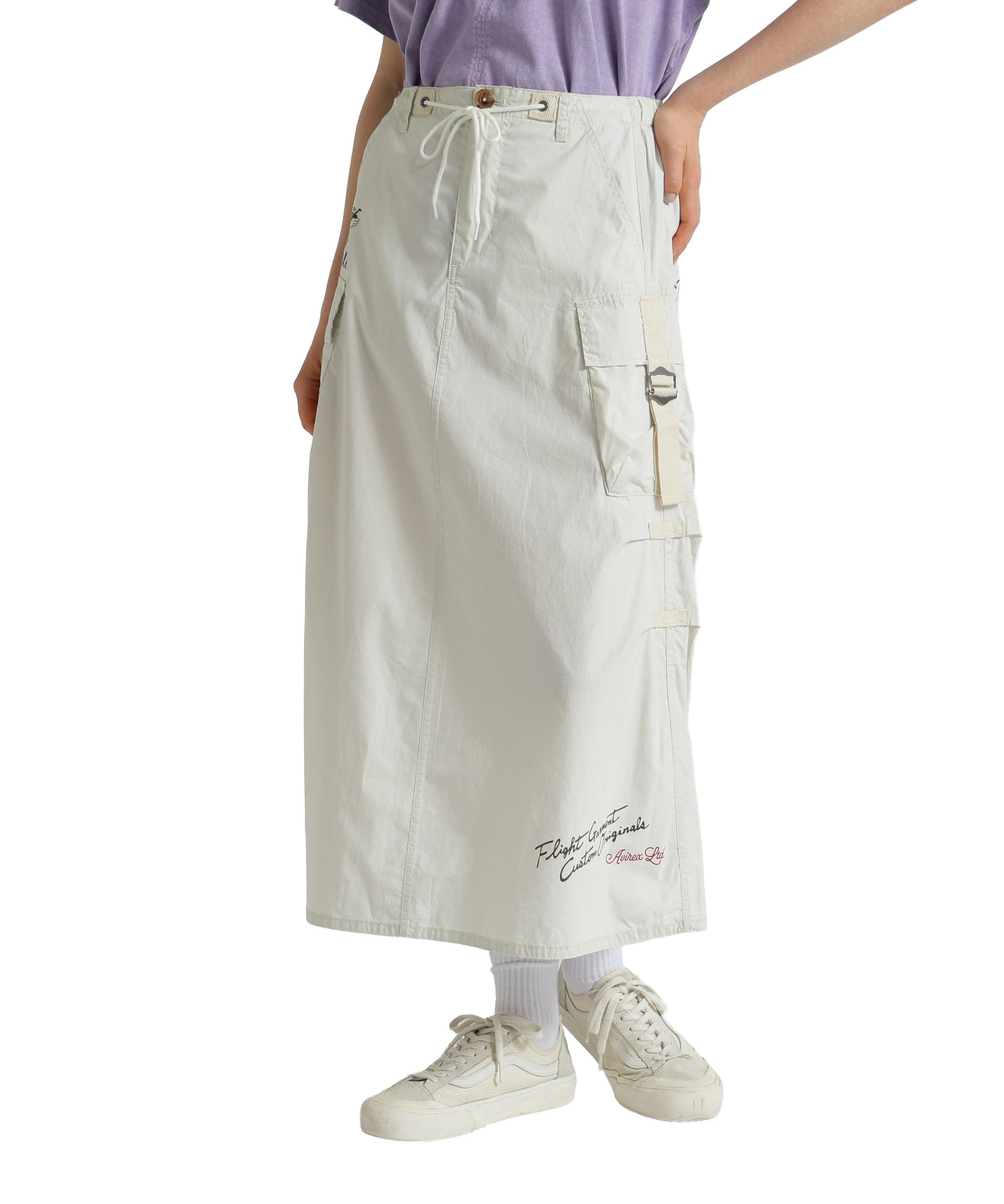 AVIREX FLYING TIGERS PRINT SKIRT F 362 ivory 783-5216601