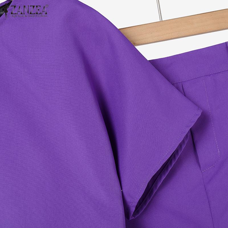 ZANZEA Bluză și fuste cu jumătate de mânecă pentru femei Seturi de costume casual din două piese