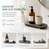 Dark Grey Diatomite Coaster Wooden Feet Absorbent Diatomite Sink Tray  Countertop Organizer