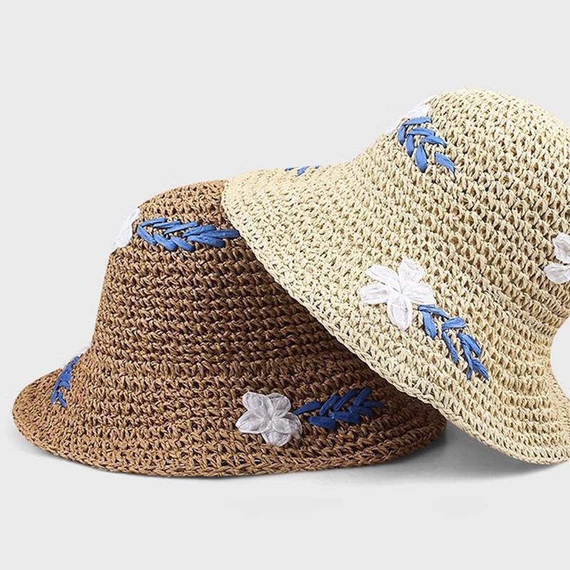 Sweet Bucket Hat Vintage Sun Protection Cap Summer Sun Hat Soft Foldable Fisherman Cap For Women Girls Outdoor Sunshade Hat
