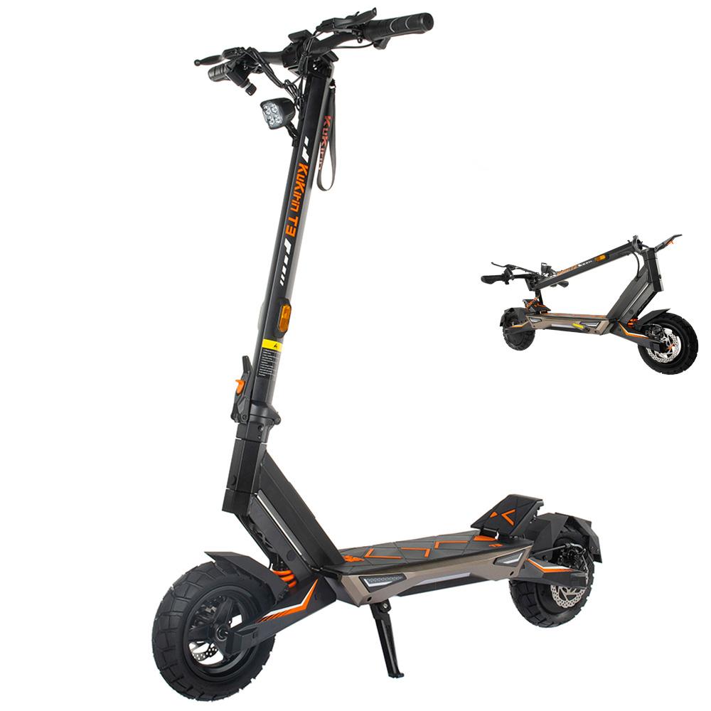 KuKirin T3 Trottinettes Électriques avec Clignotants Moteur 800W 48V 15.6Ah Pneu Plein 10 Pouces Amortisseurs à Double Ressort Avant et Arrière