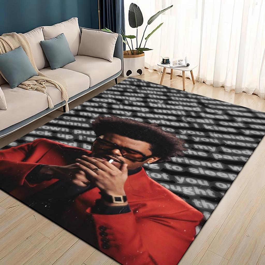 3D The Weeknd X.O R&B Singer Carpet Rug for Living Room Bedroom Home Sofa Decoration,kids Play Non-slip Floor Mat Christmas Gift