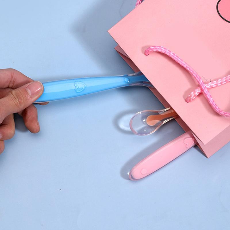 1 Piece Training Feeding Spoons Baby Silicone Soft Spoon For Children Kids Infants Temperature Sensing