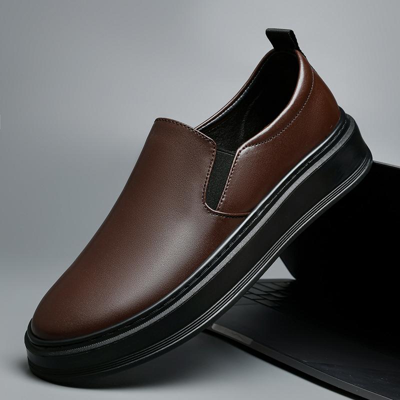 Mode Heren Casual Leren Schoenen Leer Slip-on Herenschoenen Bruiloft Dres Mocassins Heren Zakelijk Kantoor Loafers Alles-passende Flats Schoenen