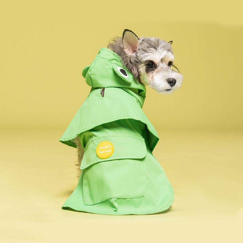 

Pet Dog Raincoat Coat The Dog Face Pet Cape Clothes Outdoor Jacket Dog Raincoat Reflective Clothes for Small Medium Large Dogs S зелений