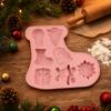 Christmas Silicone Cake Mold 7 Cavities Baking Mold for Kitchen DIY Chocolate Candy Mold Flexible Non-Stick Silicone Mold for Baking