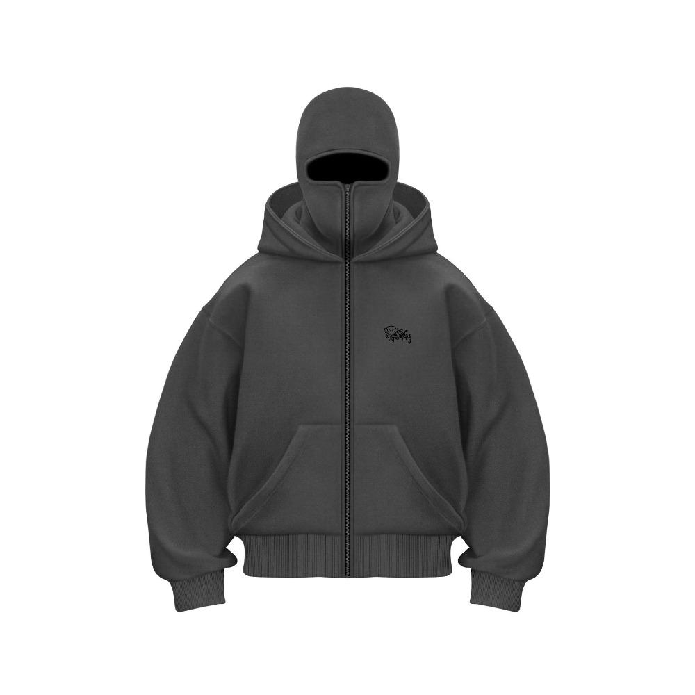 Trendy Plus Fleece Double Cap Unique Design Hooded Sweatshirt Fall/Winter New Arrival Unisex Loose Y2K Sweatshirt