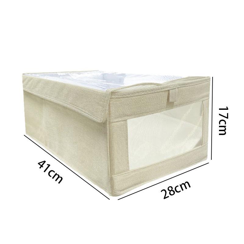 Foldable Cotton Linen Storage Box - Large Capacity Drawer Organizer for Clothes
