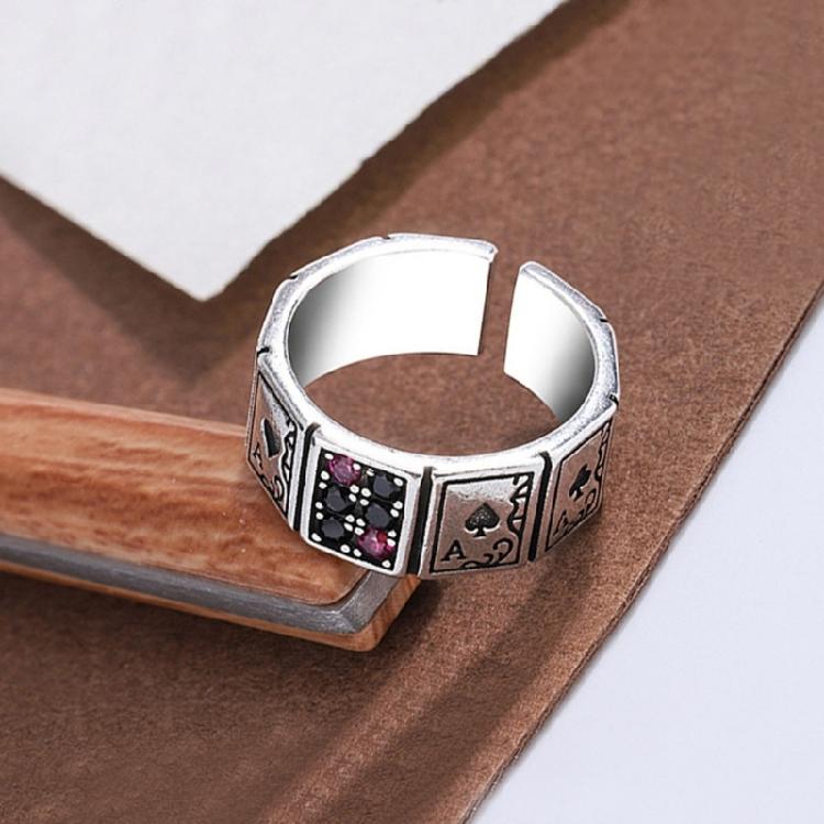 Poker Rings Gothic Diamonds-encrusted Adjustable Rings Women Party Casual Rings