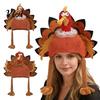 Breathable Knitted Turkey Cap Funny Hat for Adults, Thanksgiving Costume Accessory, Novelty Soft Theme Celebration Headwear Women, Men, Fall