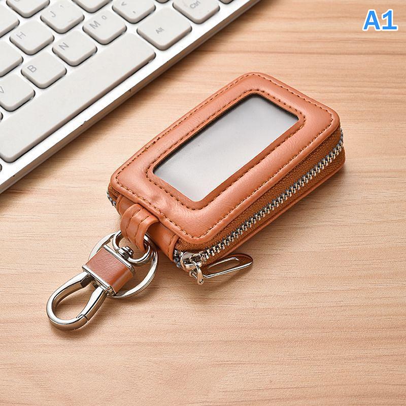 Geam Oglindă Vizuală Sac Protector Cheie Mașină Piele PU Suport Chei Buzunar Mini Cheie Auto Husă Breloc Unisex Portofel Sac cu Fermoar