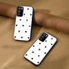 Black Heart Pattern Phone Case for OPPO Reno6 5G Acrylic Back TPU Bumper Shockproof Protective Cover, Minimalist Korean Style