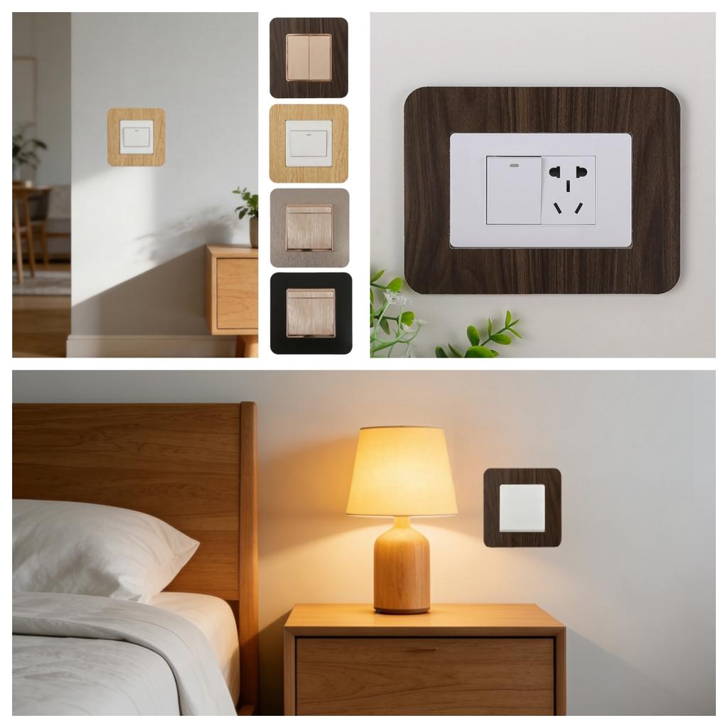 1pc 8.6X8.6cm/7.5X12cm Simple Living Room Decor Home Decoration Switch Stickers Wall Sticker Switch Protective Sticker