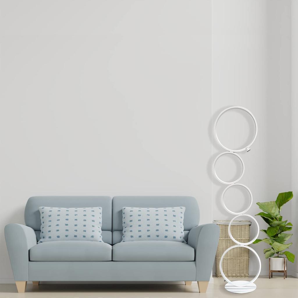 AooLiWang Nordic Minimalist 36W 5-Ring LED Warm Light Floor Lamp, Bedside Lamp, Ambient Light, Touch Dimmable, Perfect for Bedrooms, Rooms, or As a